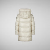 Girls' Millie Hooded Puffer Coat in Rainy Beige | Save The Duck