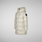 Girls' Millie Hooded Puffer Coat in Rainy Beige - SaveTheDuck Sale | Save The Duck
