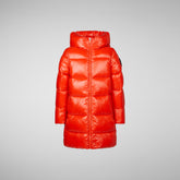 Girls' Millie Hooded Puffer Coat in Poppy Red - Red Collection | Save The Duck
