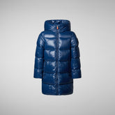 Girls' Millie Hooded Puffer Coat in Ink Blue | Save The Duck