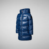 Girls' Millie Hooded Puffer Coat in Ink Blue - New Arrivals | Save The Duck