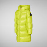 Girls' animal free puffer jacket Millie in lichen green | Save The Duck