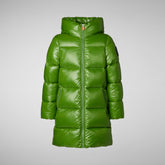 Manteau à capuche Millie pour fille en vert gazon - Doudounes sans animaux pour filles | Save The Duck