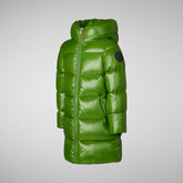 Girls' animal free puffer jacket Millie in grass green | Save The Duck