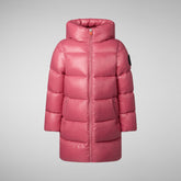 Girls' animal free Puffer jacket Millie in bloom pink - Athleisure Girl | Save The Duck