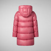 Girls' animal free puffer jacket Millie in bloom pink - New In Girl | Save The Duck