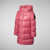 Girls' animal free Puffer jacket Millie in bloom pink - Athleisure Girl | Save The Duck