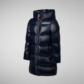 Manteau à capuche Millie pour fille en bleu et noir - Collection Fille | Sauvez le canard