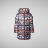 Girls' Lami Hooded Puffer Coat in Arctic Bear - SaveTheDuck Sale | Save The Duck