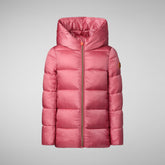 Girls's Hooded Animal free Puffer Coat Gracie in Bloom pink | Save The Duck