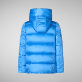 Girls's Gracie Hooded Puffer Coat in Cerulean Blue | Save The Duck