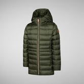 Girls' animal free Puffer jacket Maggy in pine green | Save The Duck