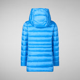 Girls' animal free Puffer jacket Maggy in cerulean blue | Save The Duck