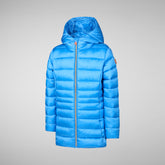 Girls' animal free Puffer jacket Maggy in cerulean blue | Save The Duck