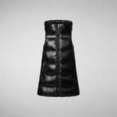 Girls' Uma Long Hooded Puffer Vest in Black - GLAM Collection | Save The Duck