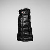Girls' Uma Long Hooded Puffer Vest in Black - GLAM Collection | Save The Duck