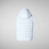 Unisex Kids' Cupid Hooded Puffer Vest in Foam Grey - Girls' Vests | Save The Duck