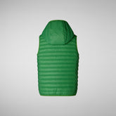 Unisex Kids' Cupid Hooded Puffer Vest in Rainforest Green - Girls' Vests | Save The Duck