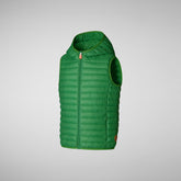 Unisex Kids' Cupid Hooded Puffer Vest in Rainforest Green - New In Girls' | Save The Duck