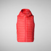 Unisex Kids' Cupid Hooded Puffer Vest in Jack Red | Save The Duck