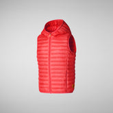 Unisex Kids' Cupid Hooded Puffer Vest in Jack Red - Boys' Vests | Save The Duck
