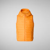 Unisex Kids' Cupid Hooded Puffer Vest in Sunshine Orange - GLAM Collection | Save The Duck