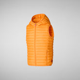 Gilet doudoune à capuche Cupidon unisexe pour enfant en orange soleil - Collection GLAM | Sauvez le canard