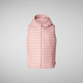 Unisex Kids' Cupid Hooded Puffer Vest in Blush Pink - Girls' Vests | Save The Duck