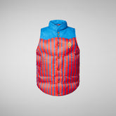 Unisex Kids' Lemur Puffer Vest in Stripe Red - Girls' Collection | Save The Duck