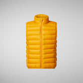 Unisex Kids' Andy Puffer Vest in Beak Yellow - Kids' Icons Collection | Save The Duck