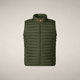 Unisex kids puffer vest Dolin in Dusty Olive - Boys' Vests | Save The Duck