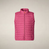 Unisex kids puffer vest Dolin in Azalea Pink - Boys' Vests | Save The Duck