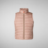 Girls' Ava Puffer Vest in Powder Pink | Save The Duck