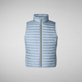 Girls' Ava Puffer Vest in Dusty Blue - Girls' Vests | Save The Duck