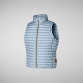 Girls' Ava Puffer Vest in Dusty Blue | Save The Duck