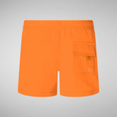 Boys' Adao Swim Trunks in Fluo Orange - Boys Swimwear | Save The Duck