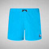 Boys' Adao Swim Trunks in Fluo Blue - Spring Summer 2024 Boys' Collection | Save The Duck