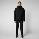 Men's Hiram Hooded Parka in Black - SaveTheDuck Sale | Save The Duck