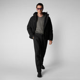 Men's Hiram Hooded Parka in Black - SaveTheDuck Sale | Save The Duck