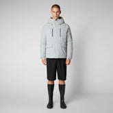 Men's Hiram Hooded Parka in Frost Grey - Parkas | Save The Duck