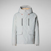 Men's Hiram Hooded Parka in Grey Black | Save The Duck