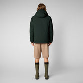 Men's Hiram Hooded Parka in Green Black - SaveTheDuck Sale | Save The Duck