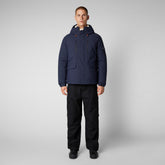 Men's Hiram Hooded Parka in Navy Blue - SaveTheDuck Sale | Save The Duck