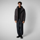 Men's hooded parka Hiram in brown black - Man Parka | Save The Duck