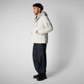 Men's hooded parka Hiram in rainy beige - Mens' Collection | Save The Duck