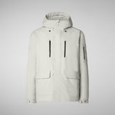 Man's hooded parka Hiram in rainy beige | Save The Duck