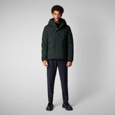 Men's hooded parka Hiram in green black - Man Parka | Save The Duck