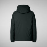 Man's hooded parka Hiram in green black | Save The Duck