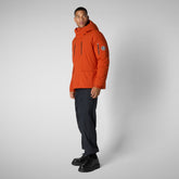 Men's hooded parka Hiram in maple orange | Save The Duck