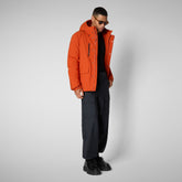 Men's hooded parka Hiram in maple orange | Save The Duck